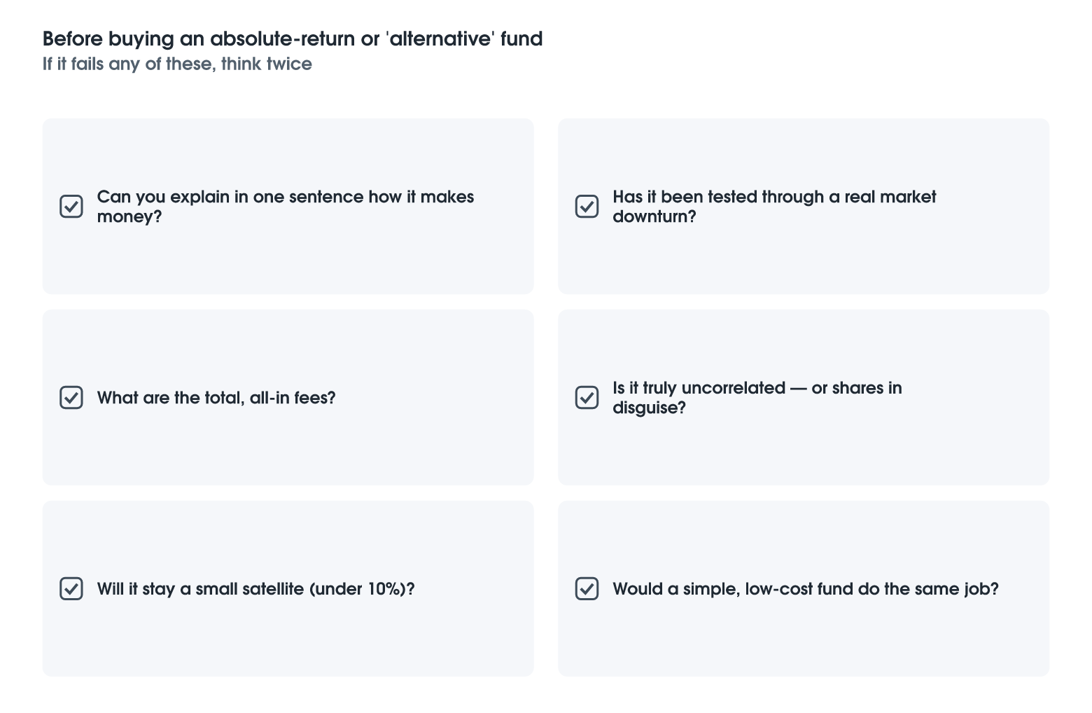 Absolute-Return Funds: A Buyer's Checklist