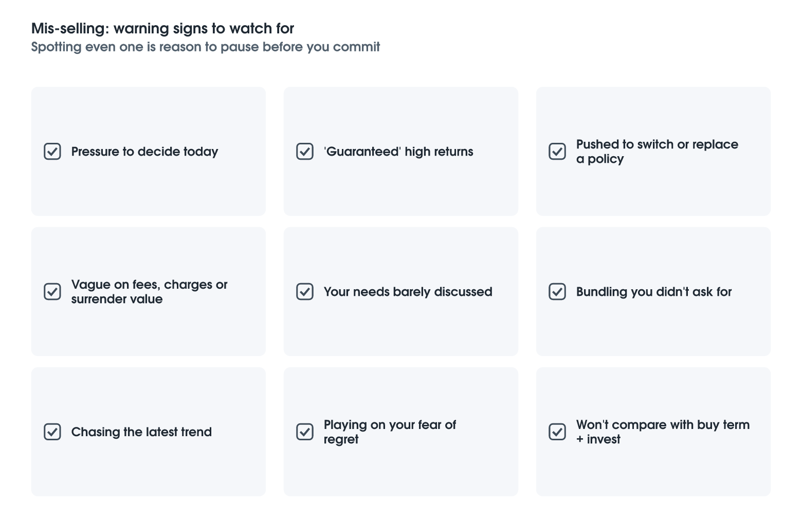 Mis-Selling: Warning Signs to Watch For